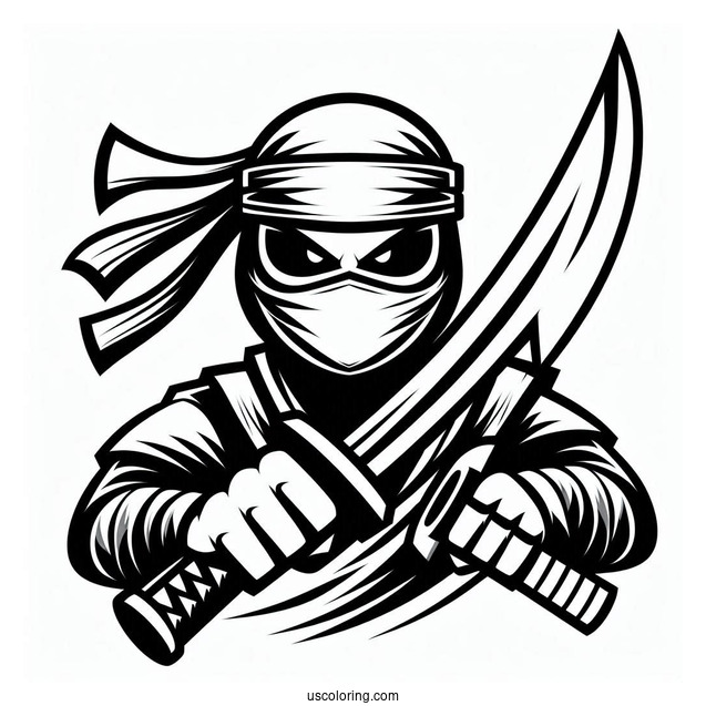 Coloring Sheet Of Ninja Logo