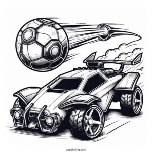 Rocket League Coloring Page Octane And The Ball