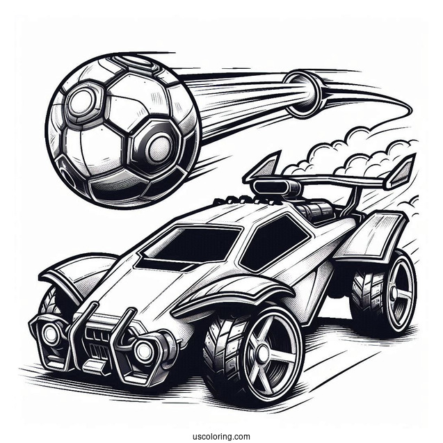 Rocket League Coloring Page Octane And The Ball