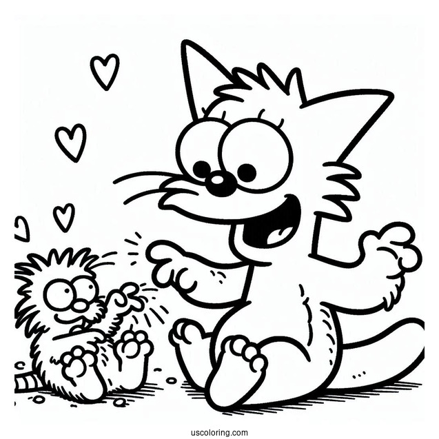 Coloring Page Of Itchy And Scratchy_