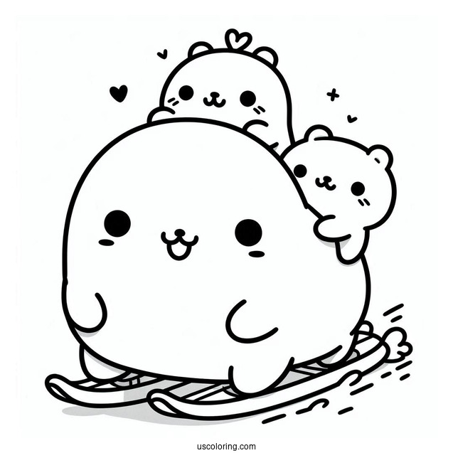 Sumikko Gurashi Coloring Page Friends Riding On Sumi-ssie