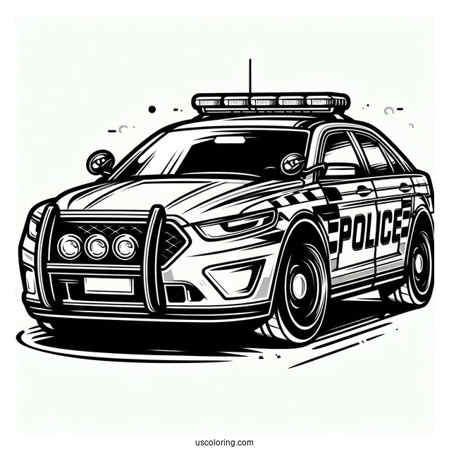 Highway Patrol Police Car To Color