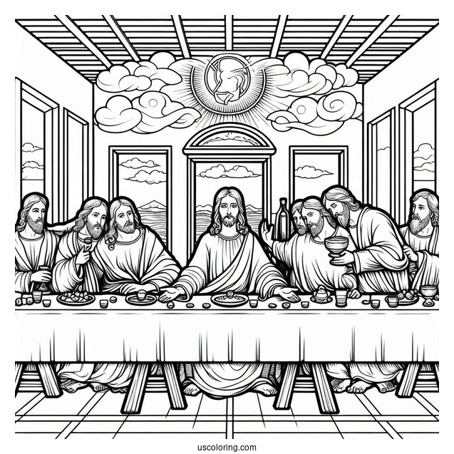 Last Supper Of Jesus Coloring