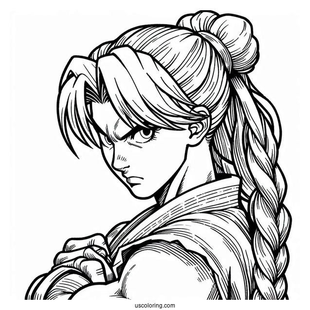 Street Fighter Coloring Page Of Ken Masters For Kids