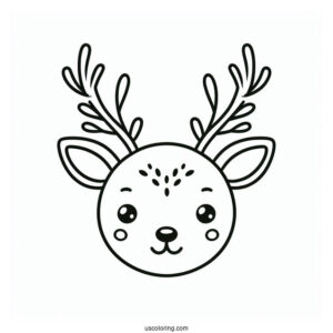 Simple Outline Of a Reindeer Face