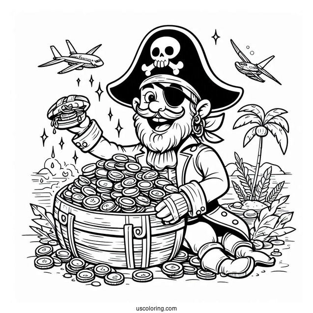 Coloring Page Of Pirates Gold