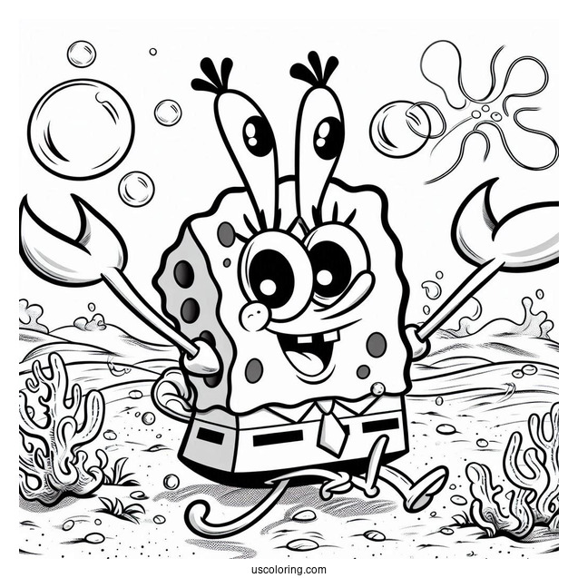 Pearl Krabs Jumping Coloring Page