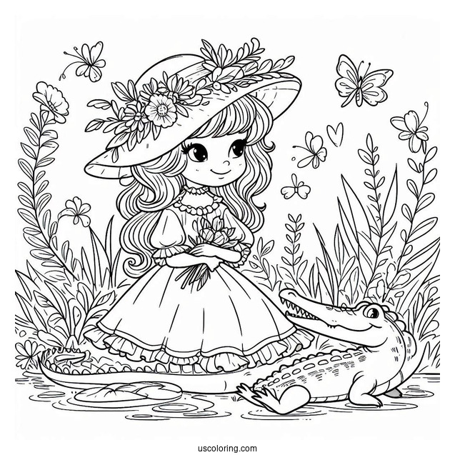 Louis The Alligator Coloring Page