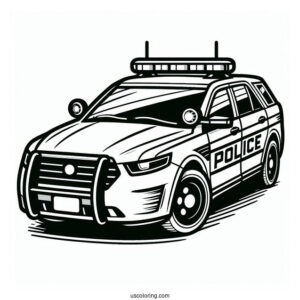 Simple Outline Of Police Car To Color