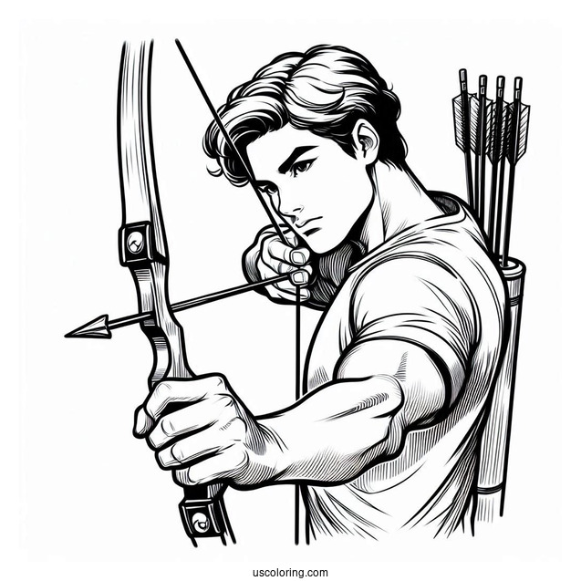 Man In Olympics Coloring Page Of Archery Competition