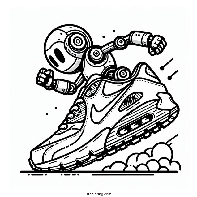 Nike Coloring Page Of Air Max Robot For Kids