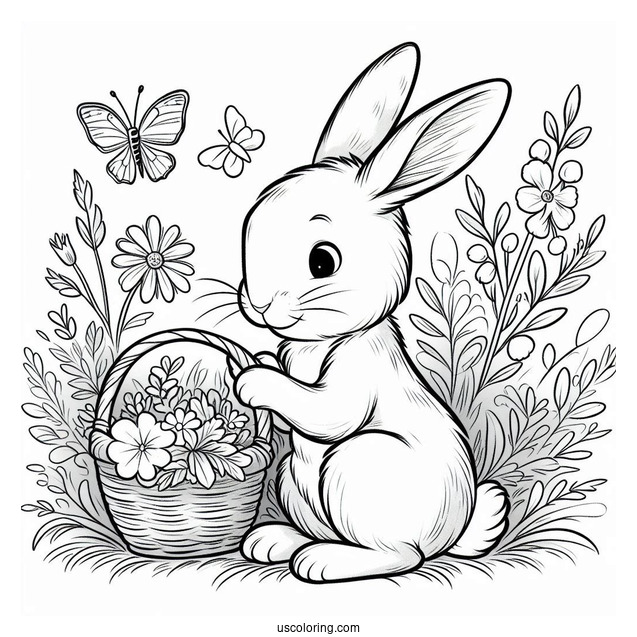 Simple Peter Rabbit Coloring Page For Preschoolers