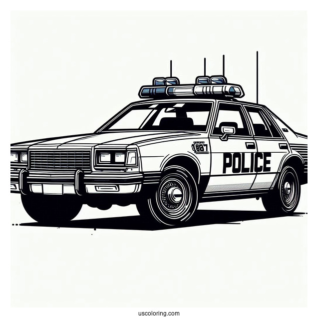1980s Style Patrol Car To Color