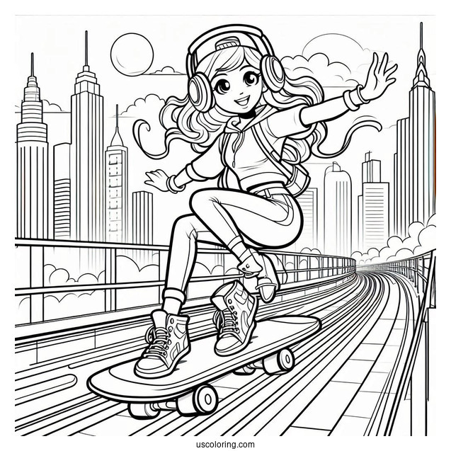 Subway Surfers Coloring Page Fresh Dancing To Stereo Music