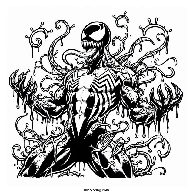 Carnage Coloring Page In Iconic Pose