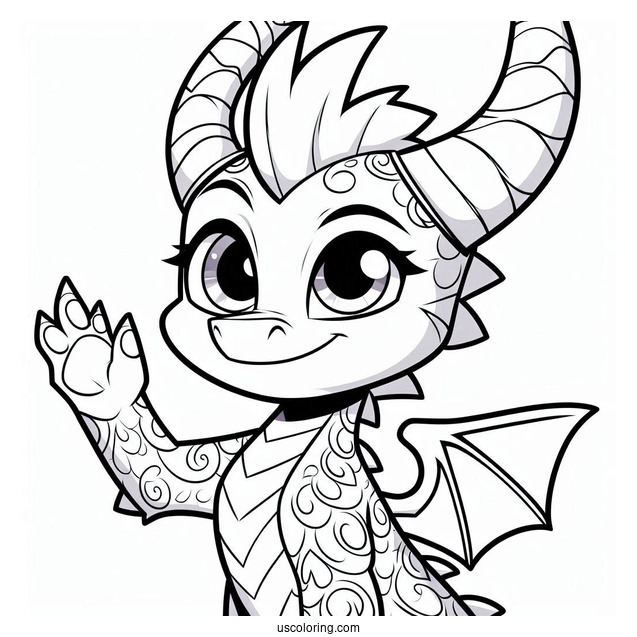 Sypro Coloring Page Pretty Elora Waving Coloring Page For Kids