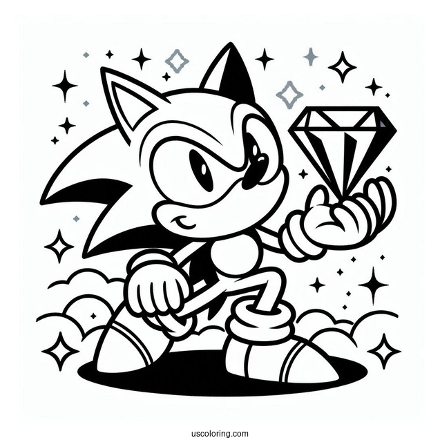 Metal Sonic Holding Diamond To Color