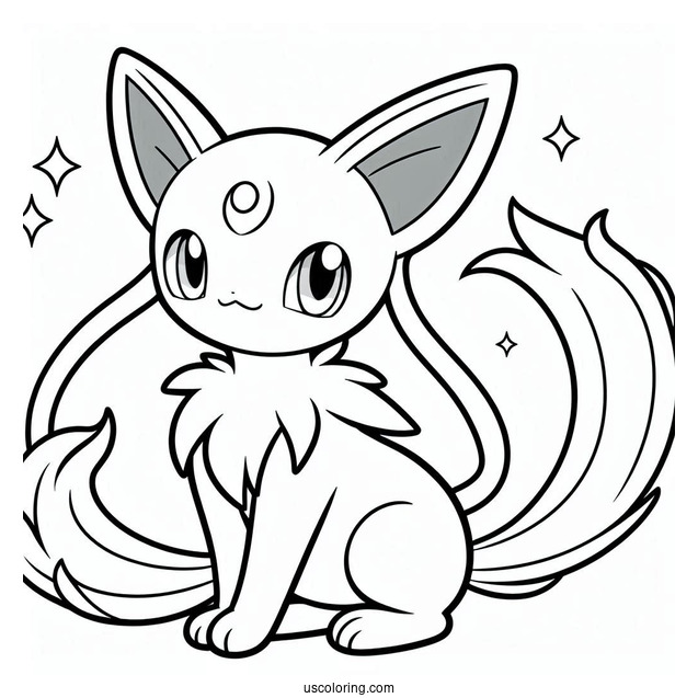 Easy Mega Mew Coloring Page