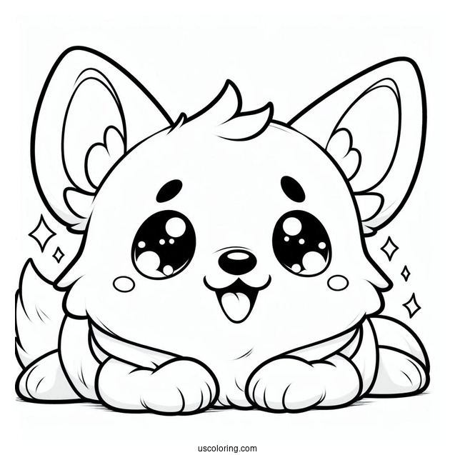 Cute Kawaii Corgi To Color