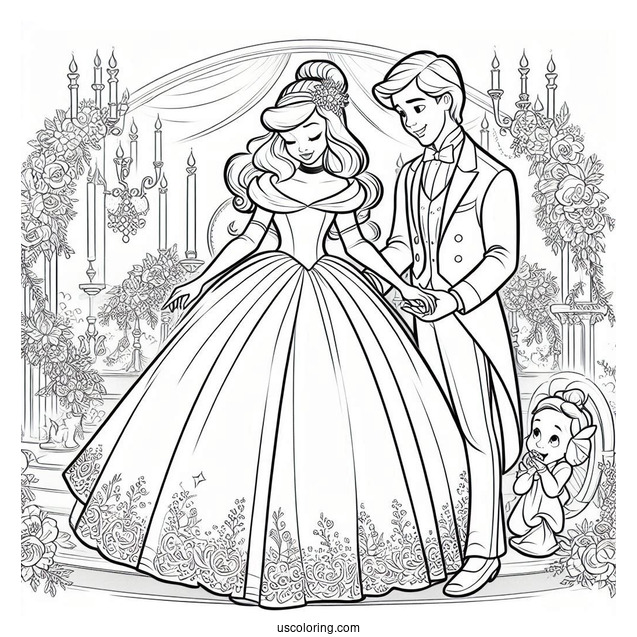Cinderella Wedding Day Coloring Page