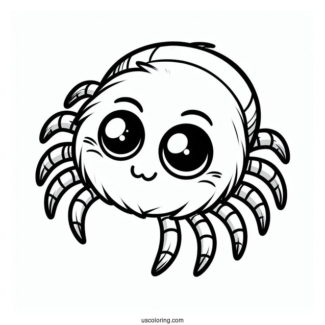 Cute Jumping Spider Coloring Page
