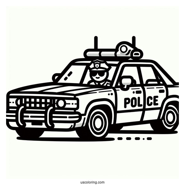 Simple Outline Of Police Car