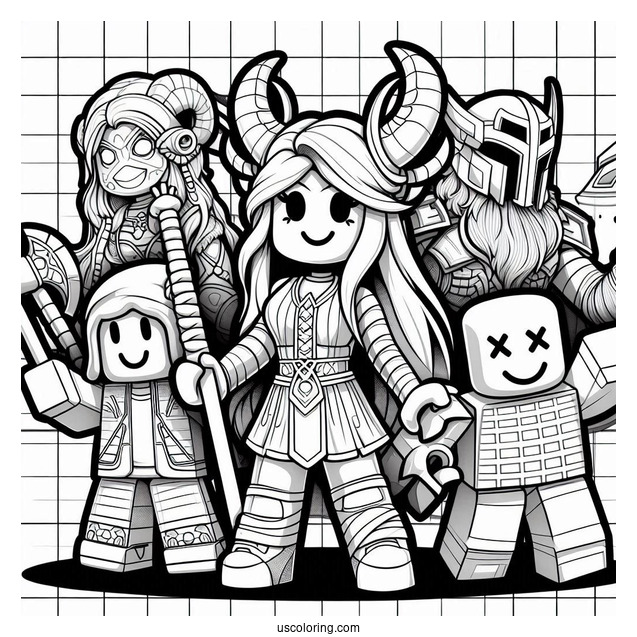 Roblox Game Characters Coloring Page