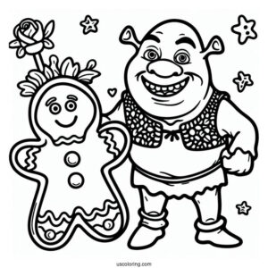Coloring Page Of Shrek Gingerbread Man