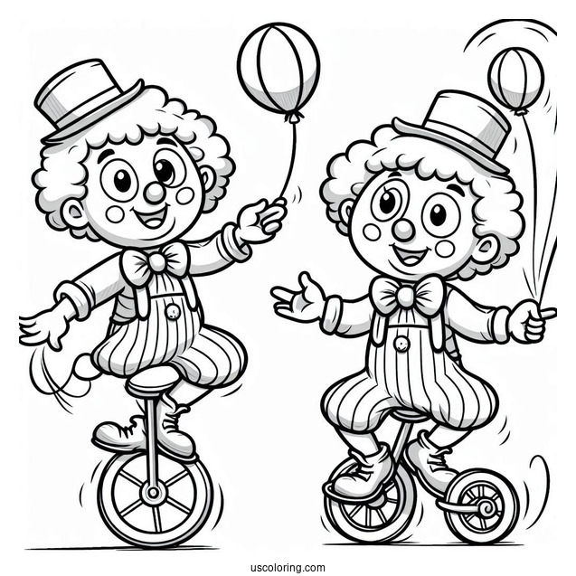 Clown Juggling While On Unicycle