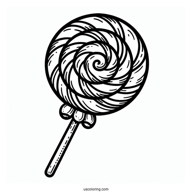 Simple Outline Of a Candy Lollipop