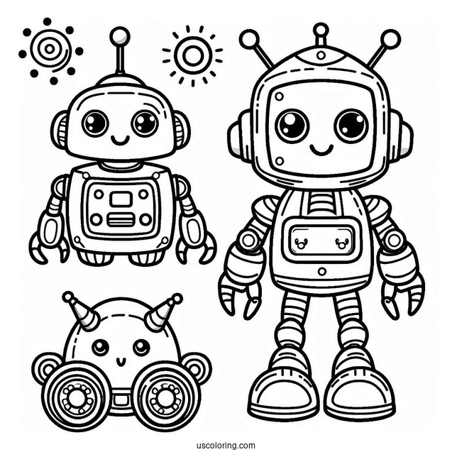 Cute Toy Robot Coloring Page For Preschoolers