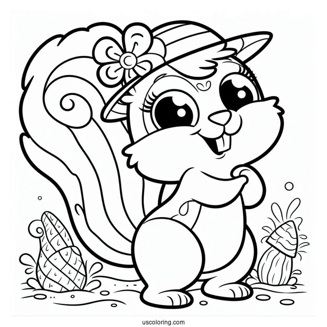 Coloring Page Of Sandy The Squirrel