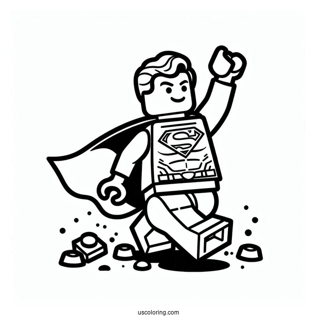 Lego Superman Coloring Page For Kids