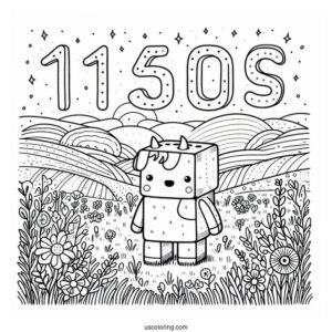 Numberblocks Coloring Page 1 to 10 Standing In Field