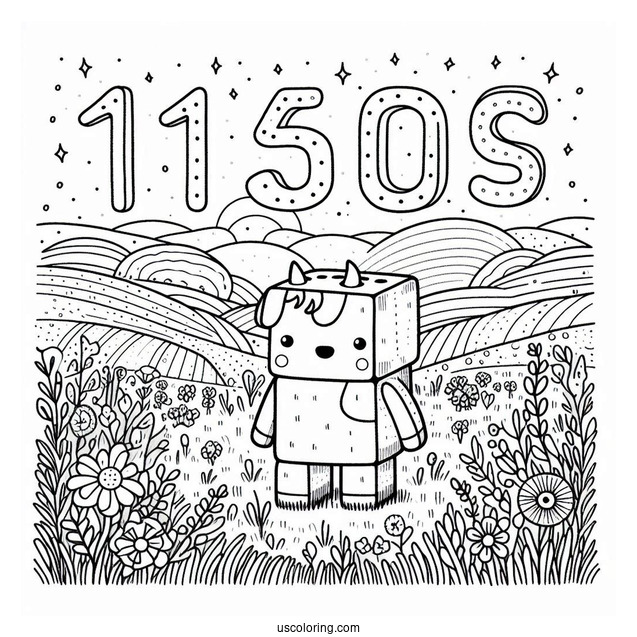 Numberblocks Coloring Page 1 to 10 Standing In Field