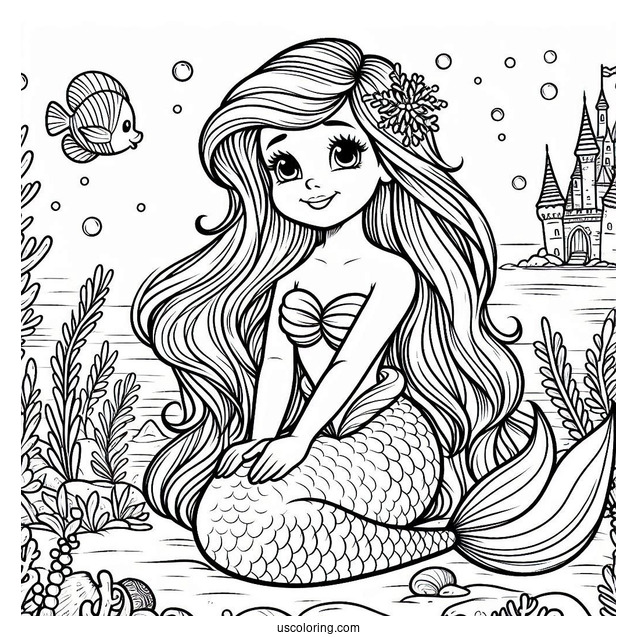 Detailed Little Mermaid Coloring Page