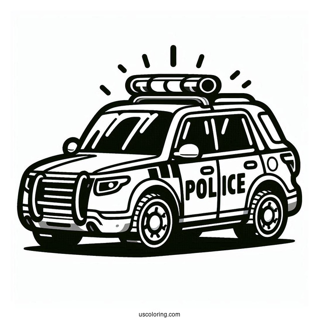 Simple Outline Of Police Car