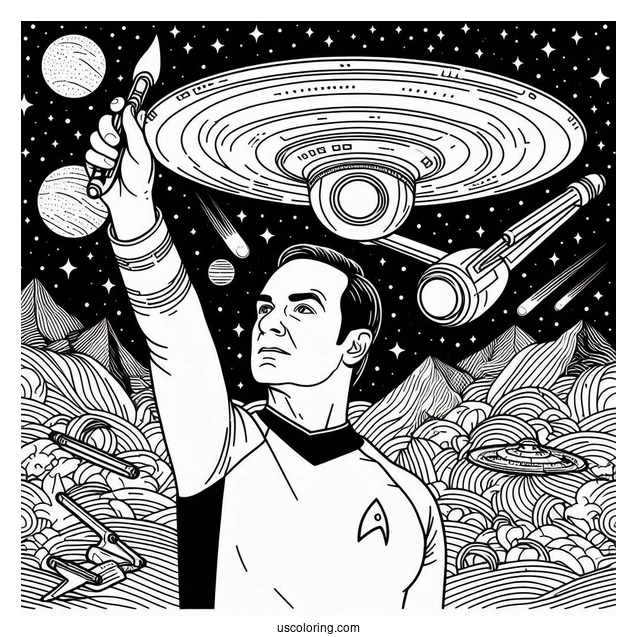 Star Trek Coloring Page Of The Orville Poster
