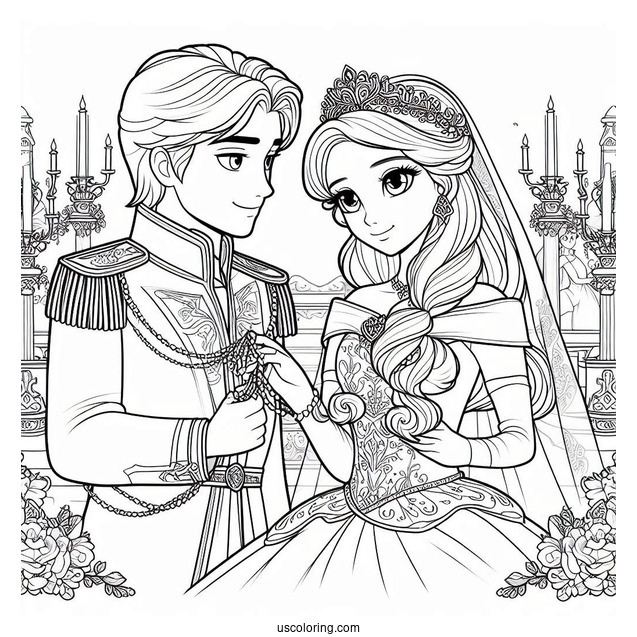 Princess Coloring Page Of Prince Philip And Aurora Wedding Day
