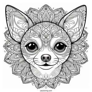 Chihuahua Coloring Page Mandala