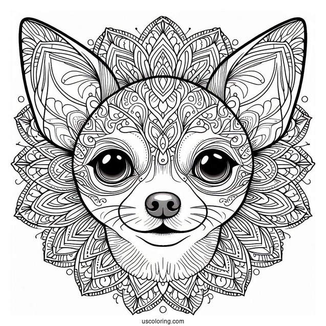 Chihuahua Coloring Page Mandala