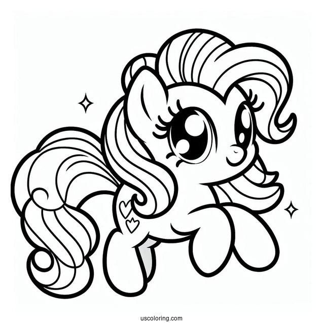 Kawaii Pinkie Pie Coloring Page For Preschoolers