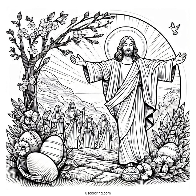 Jesus Resurrection Coloring Page