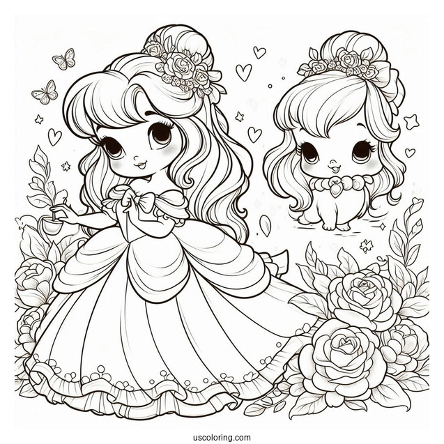 Precious Moments Coloring Page Of Belle For Preschoolers