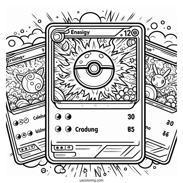 Basic Energy Pokemon Card Coloring Page For Preschoolers