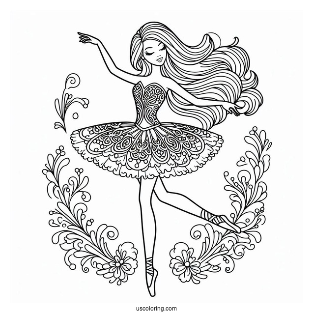 Ballerina Barbie Coloring PAge