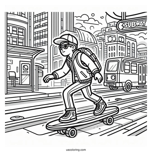 Easy Subway Surfers Coloring Page Tag Game