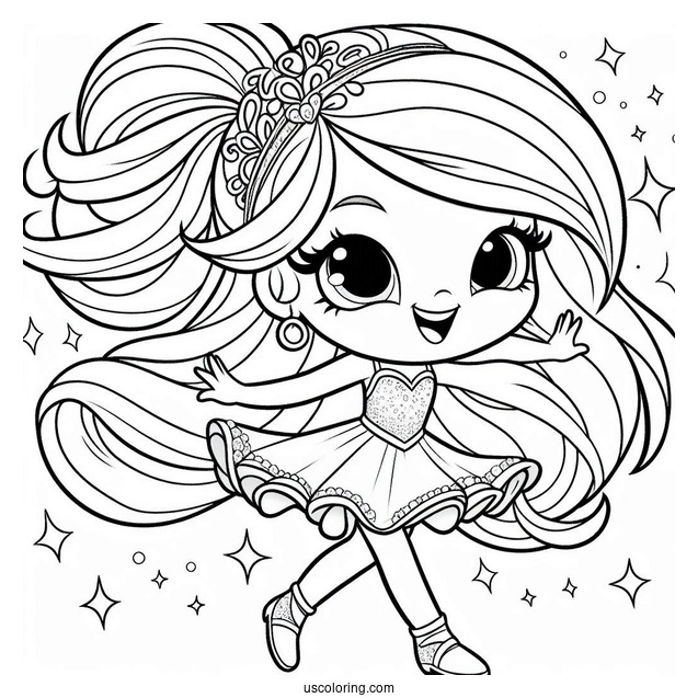 Shimmer And Shine Coloring Page Of Smiling And Dancing For Preschoolers