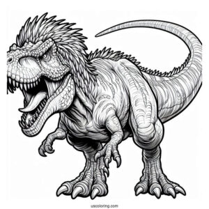 Angry Carnotaurus Roaring Coloring Page