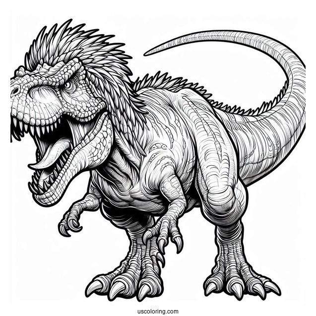 Angry Carnotaurus Roaring Coloring Page